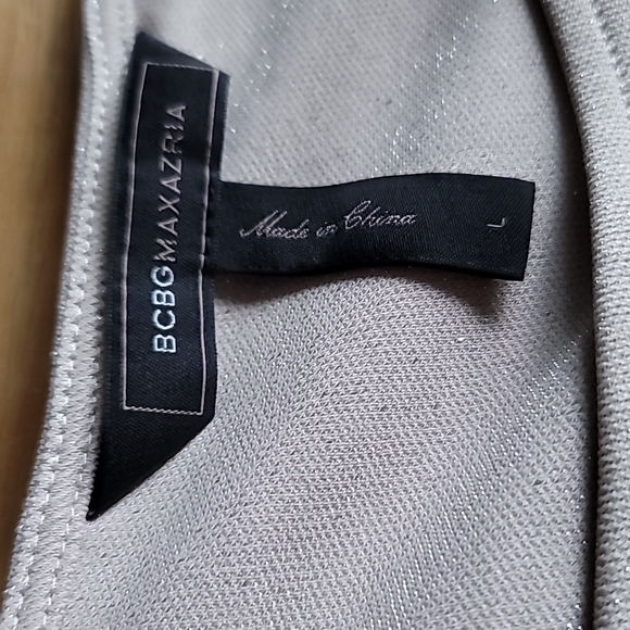 BCBG Maxazria Jolee lg one shoulder champagne colored sparkle women party dress - Picture 4 of 5